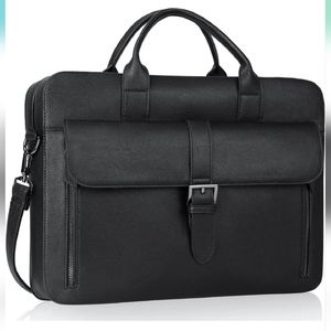 Laptop Briefcase 15.6 in, Men’s Briefcase for Business/Travel, Leather Computer